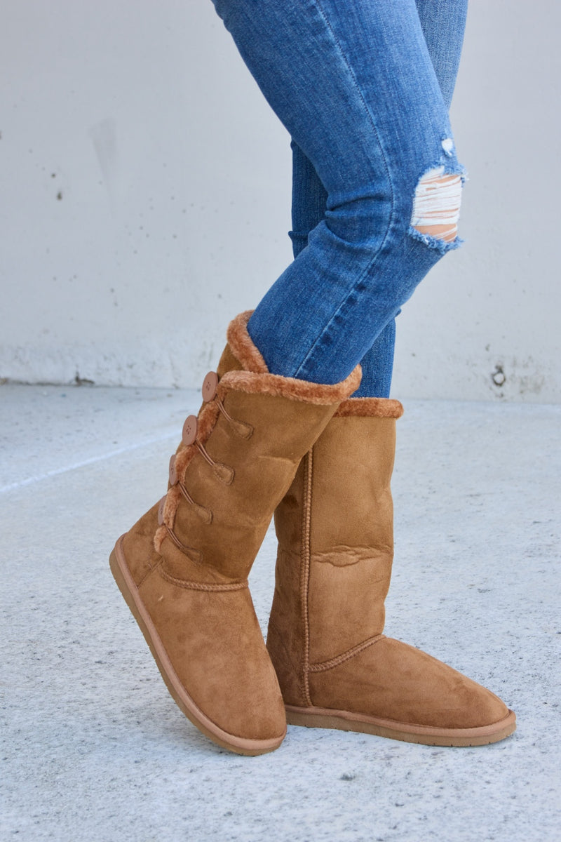 Botas planas cálidas con forro de piel de Forever Link