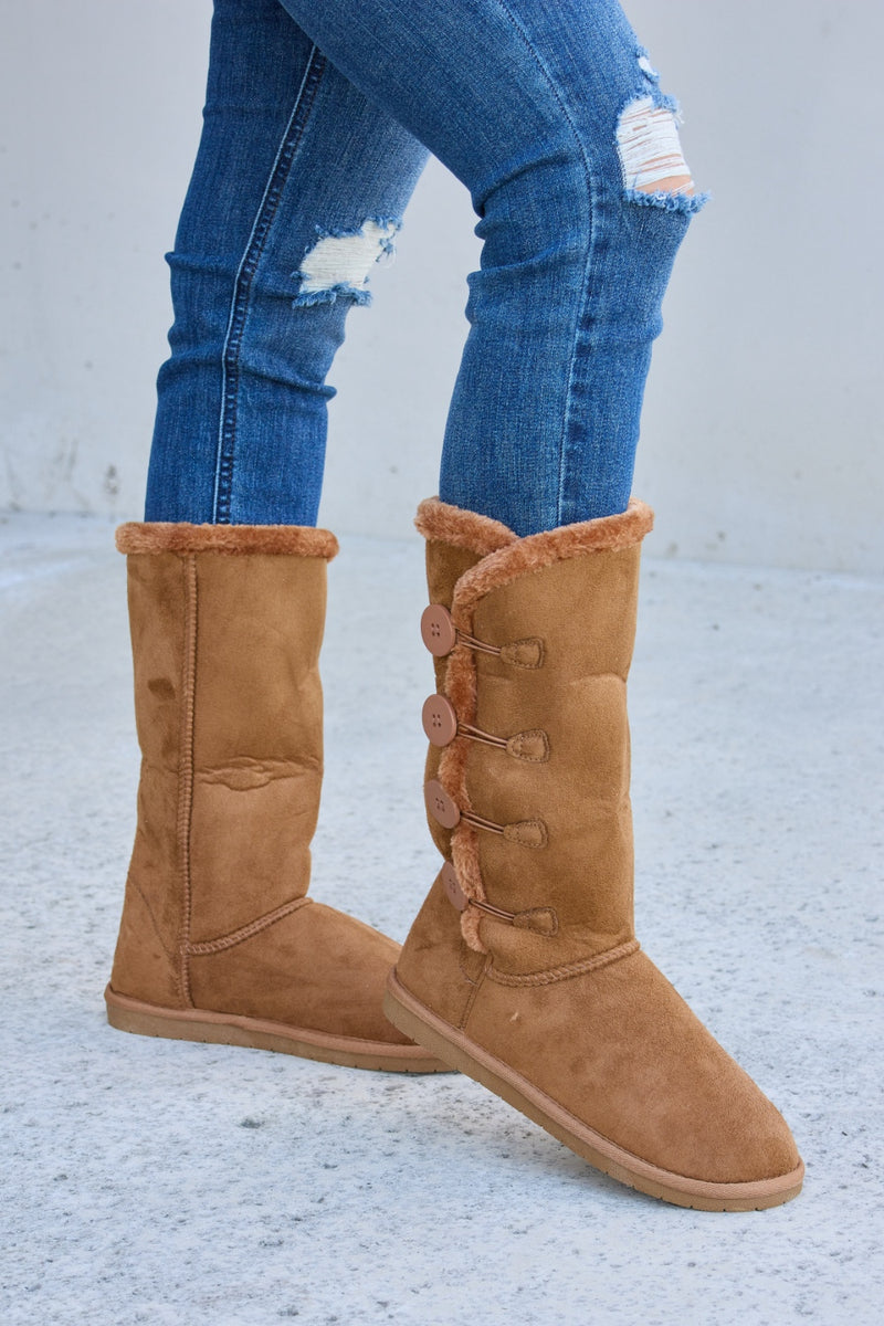 Botas planas cálidas con forro de piel de Forever Link