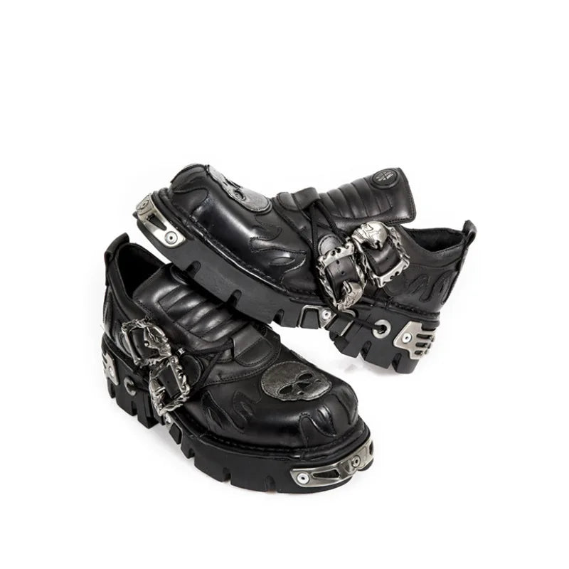 RETRO Chaussures en cuir de style punk pour hommes 