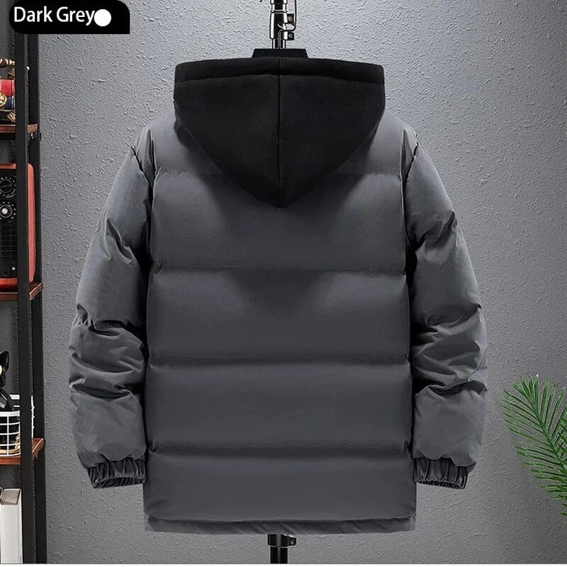 DEIN Abrigo Parkas Liso Harajuku de Invierno para Hombre 