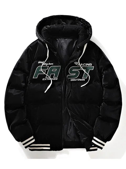 FAST Men's Winter Hooded Embroidered Coat