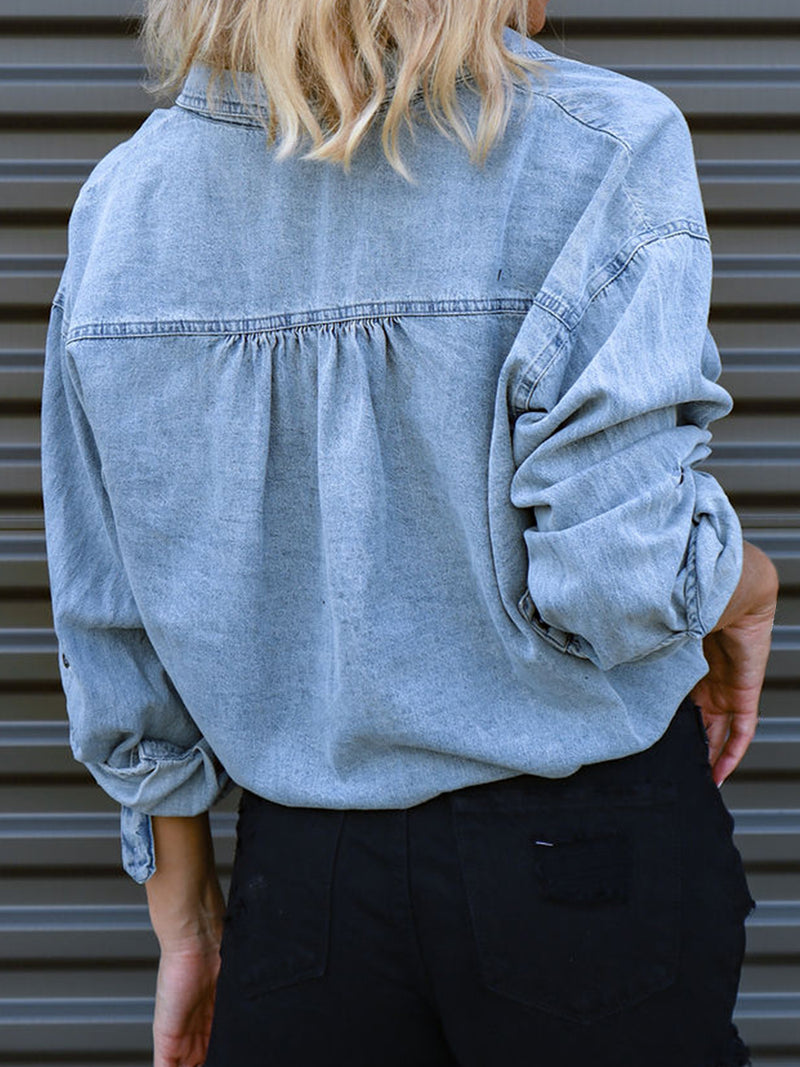 Tie Detail Denim Top