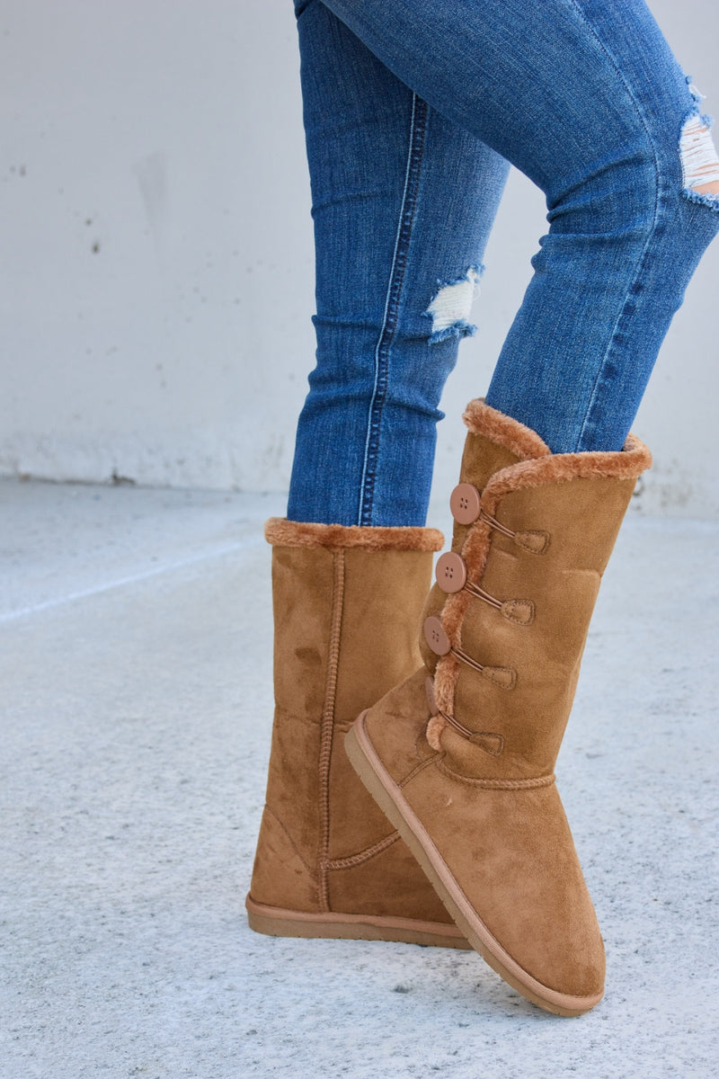 Botas planas cálidas con forro de piel de Forever Link