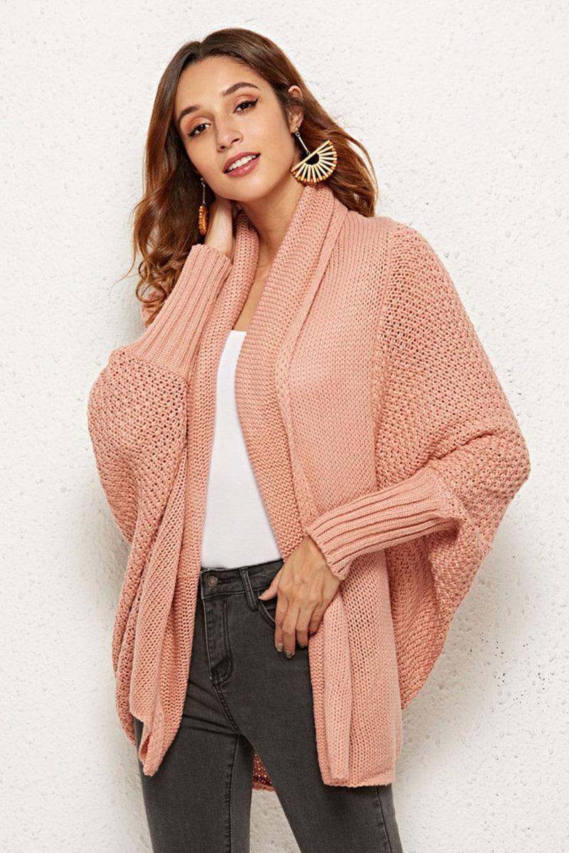 Cardigan long ouvert à manches dolman sur le devant