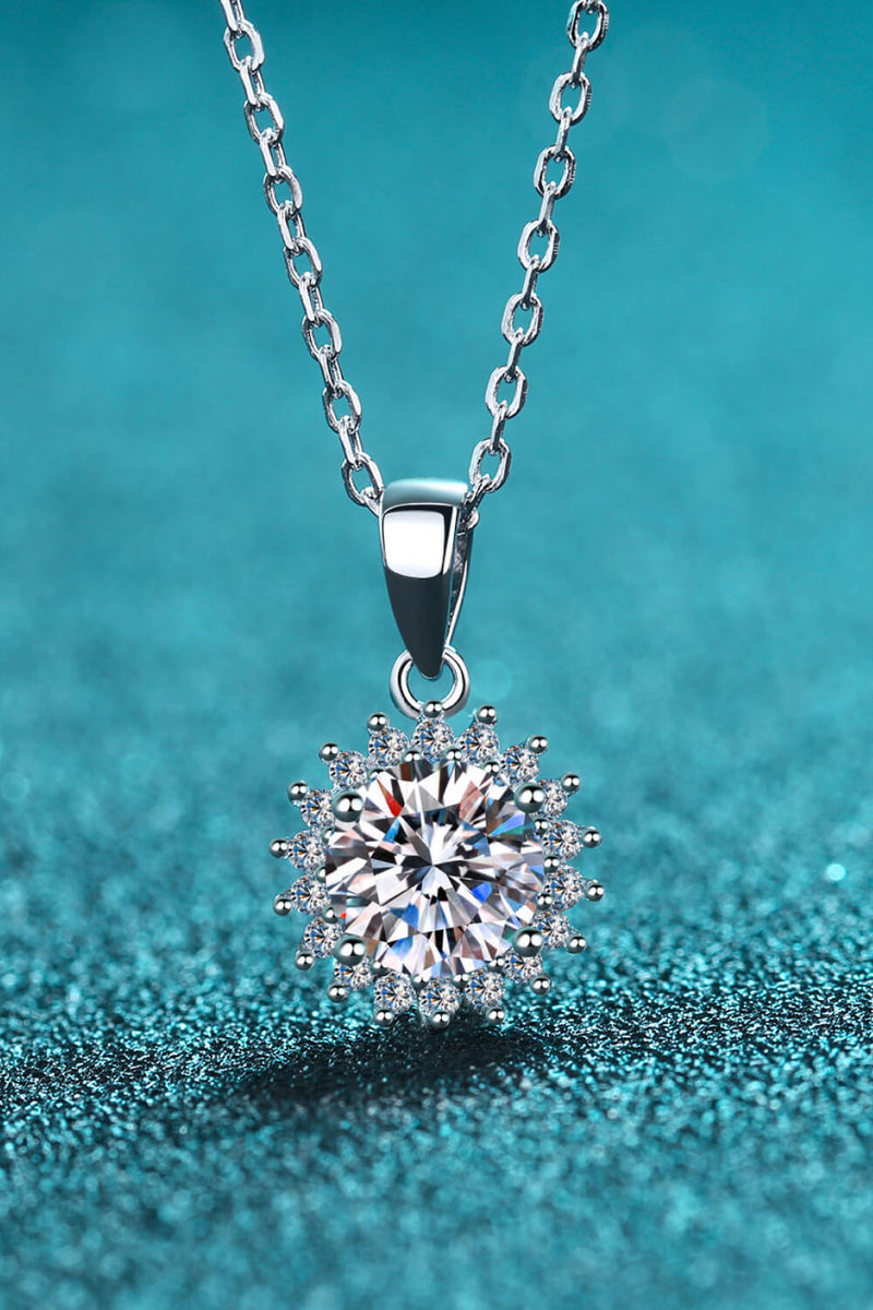 Collier pendentif moissanite en argent sterling 925