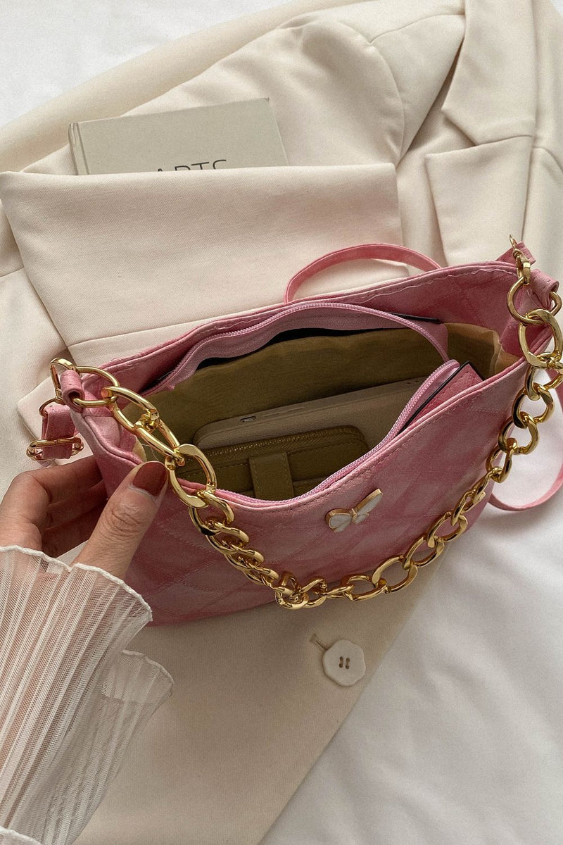 Sac à bandoulière en cuir PU à décor de papillons