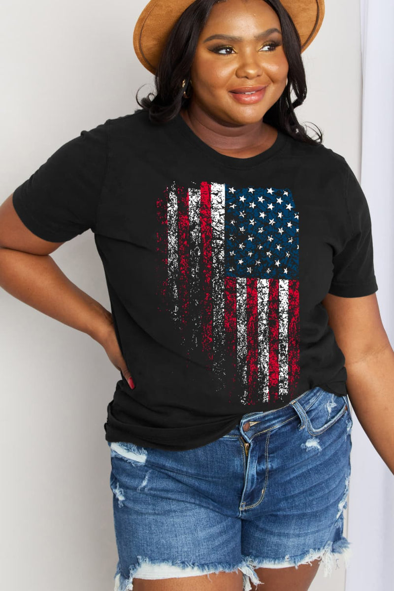 Simply Love Full Size US Flag Graphic Cotton Tee