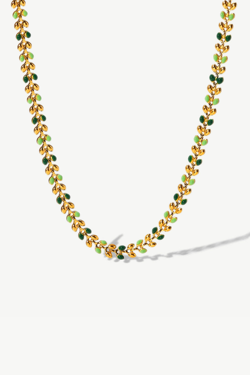 Leaf Chain Lobster Clasp Necklace