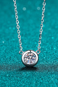 Collier chaîne pendentif rond Moissanite