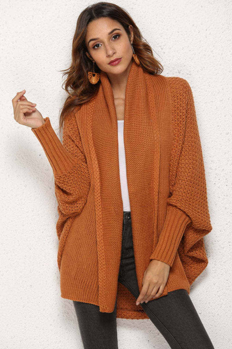 Cardigan long ouvert à manches dolman sur le devant