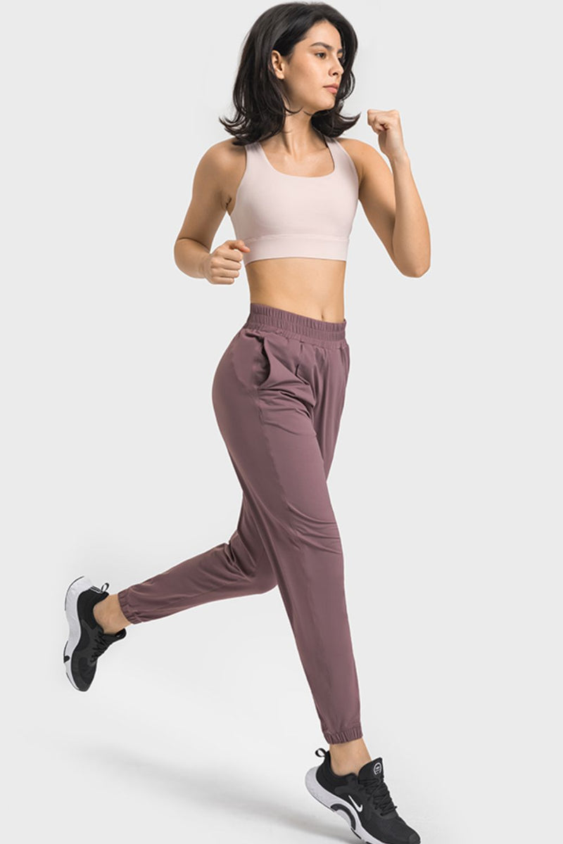 Jogging de yoga à taille élastique avec poches