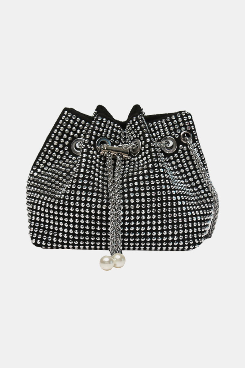 Sac seau en polyester strass