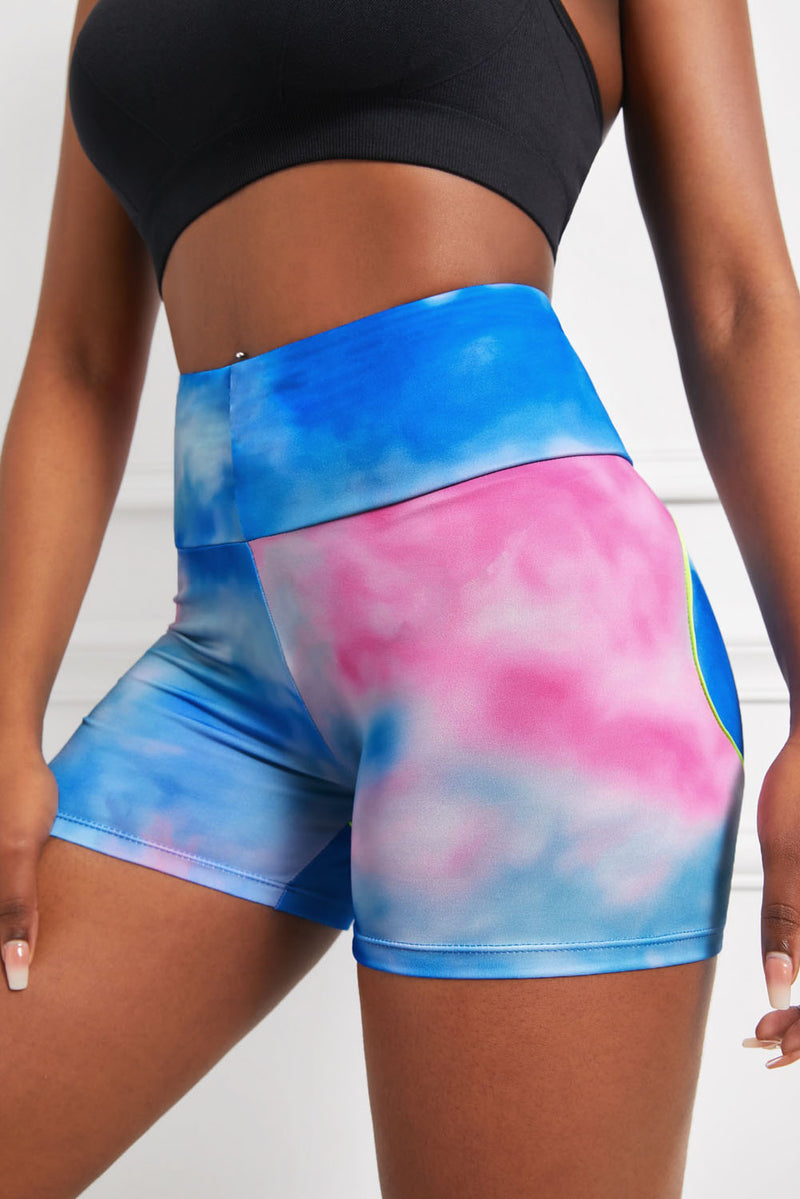 Shorts de yoga con cintura alta y cintura ancha