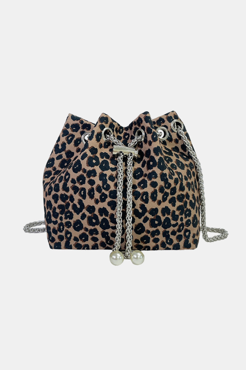 Bolso bombonera de nailon con estampado animal