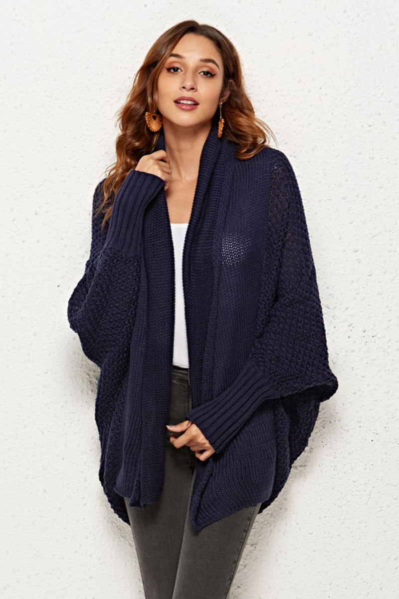 Cardigan long ouvert à manches dolman sur le devant