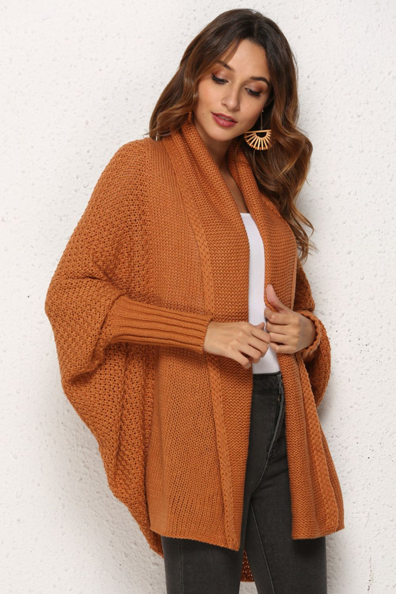 Cardigan long ouvert à manches dolman sur le devant