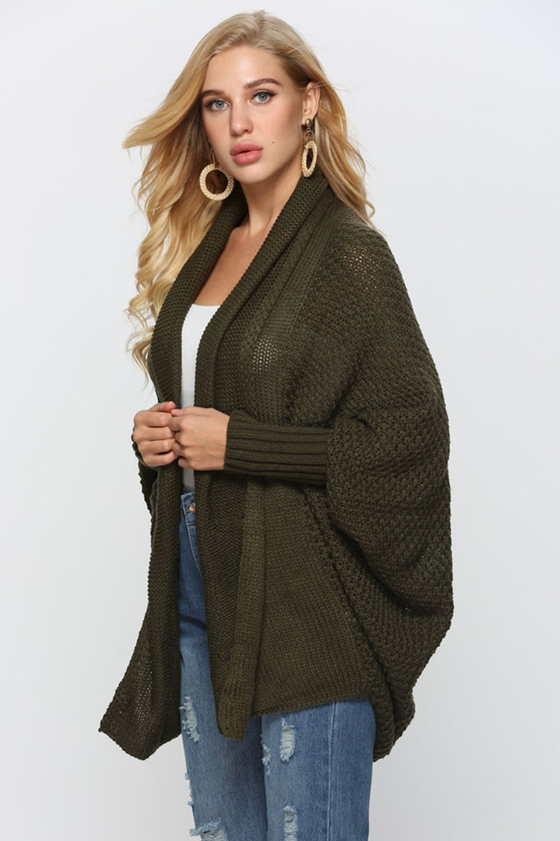 Cardigan long ouvert à manches dolman sur le devant