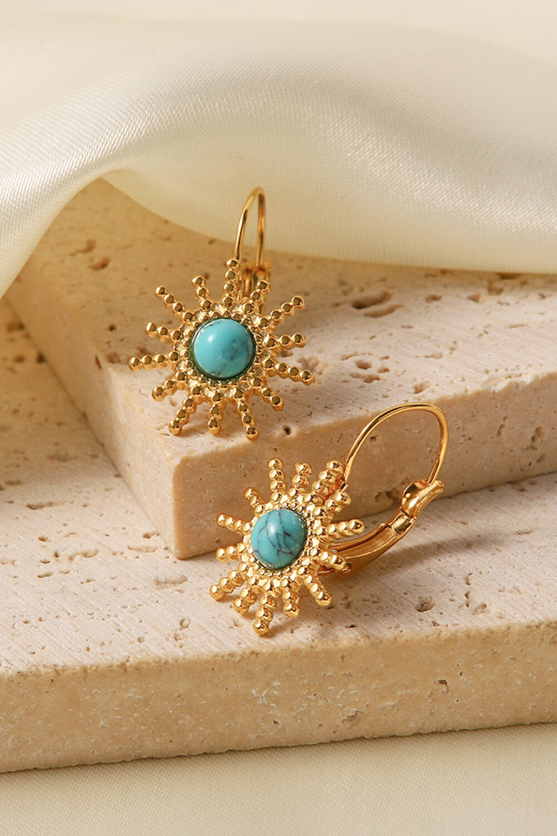 Boucles D'oreilles En Forme De Soleil En Plaqué Or 18K