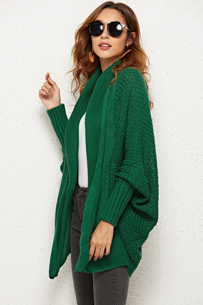 Cardigan long ouvert à manches dolman sur le devant