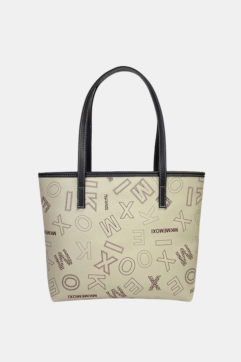 Printed PU Leather Tote Bag