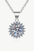 Collier pendentif moissanite en argent sterling 925