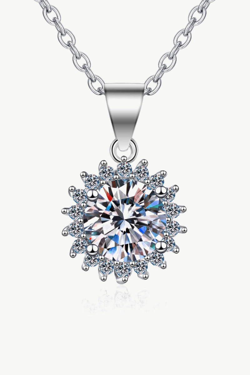 Collier pendentif moissanite en argent sterling 925