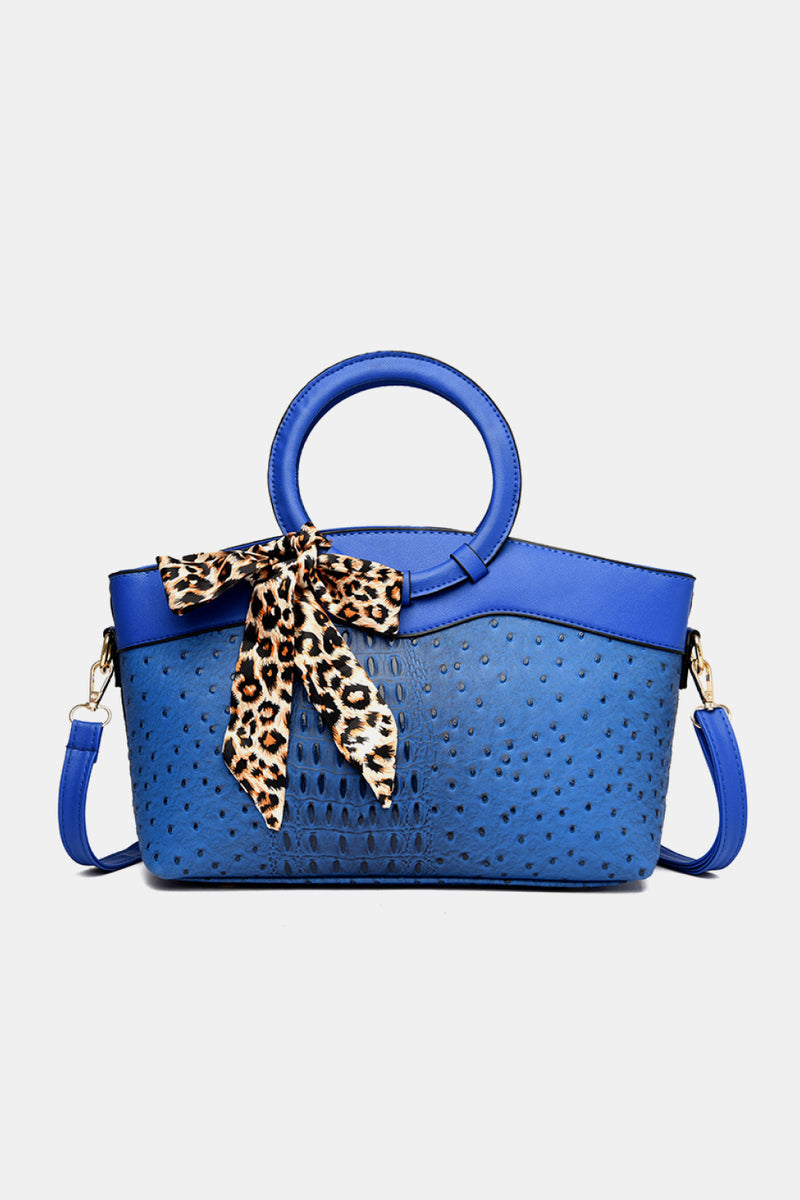 PU Leather Leopard Tie Shoulder Bag