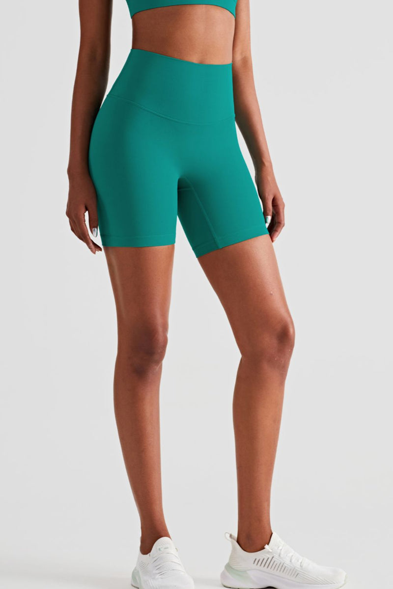 Short cycliste taille haute à taille élastique