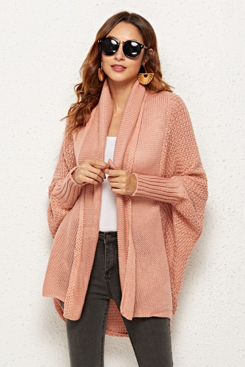 Cardigan long ouvert à manches dolman sur le devant