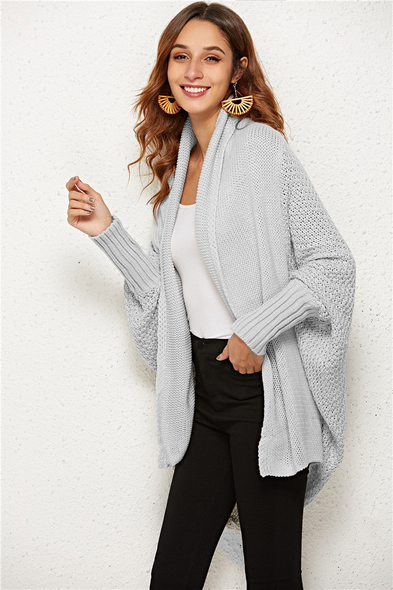 Cardigan long ouvert à manches dolman sur le devant