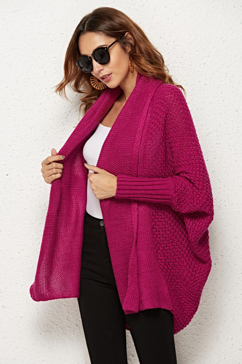 Cardigan long ouvert à manches dolman sur le devant