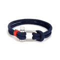 Bracelet noir à boucle en forme de U MK pour hommes 