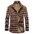 Men's Winter Warm Wool Plaid Cotton Shirt Jacket