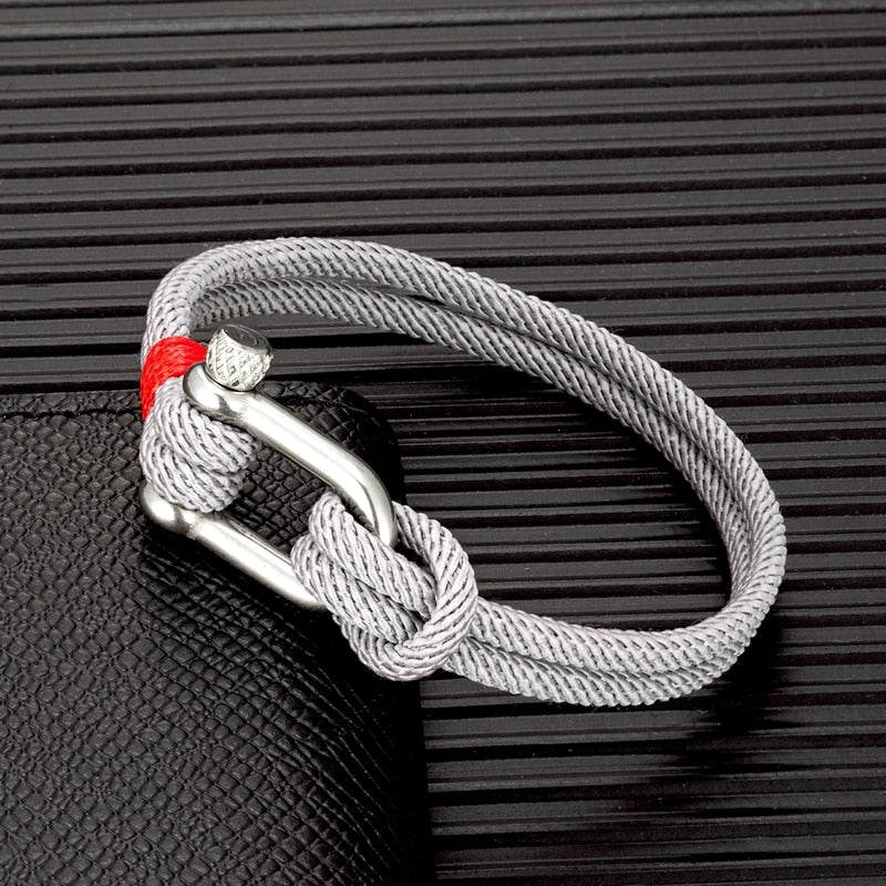 Bracelet noir à boucle en forme de U MK pour hommes 