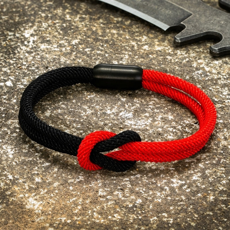 Pulsera anudada de doble capa para hombre MK