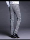 ICPAN Men's Fit Plaid Formal Suit Pants