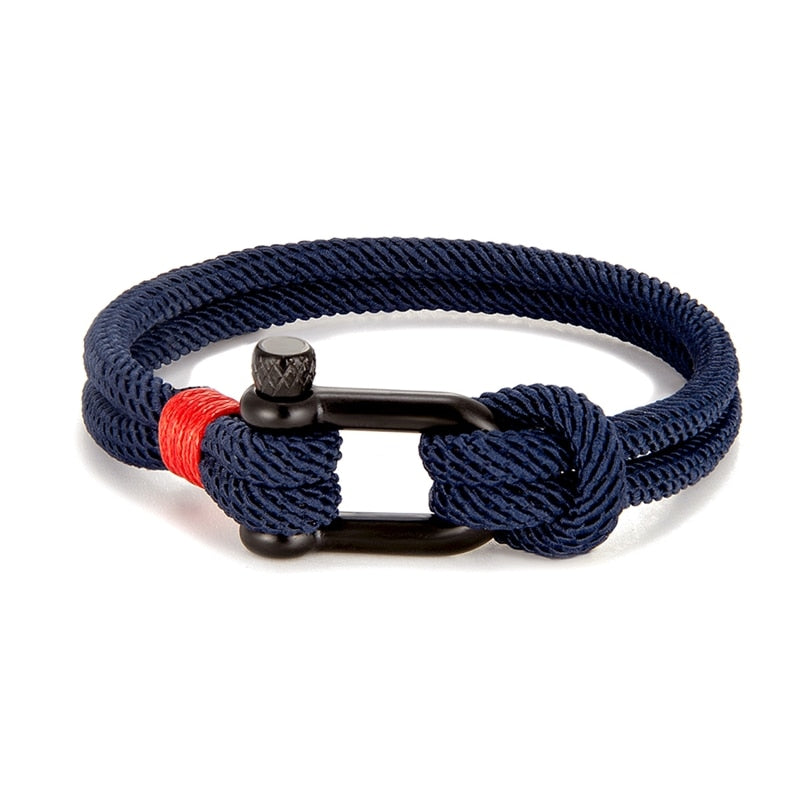 Bracelet noir à boucle en forme de U MK pour hommes 