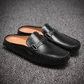 Men's Faux Leather Italian Style Backless Loafers