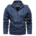 Men's Retro Fleece Interior PU Leather Jacket