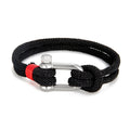 Bracelet noir à boucle en forme de U MK pour hommes 