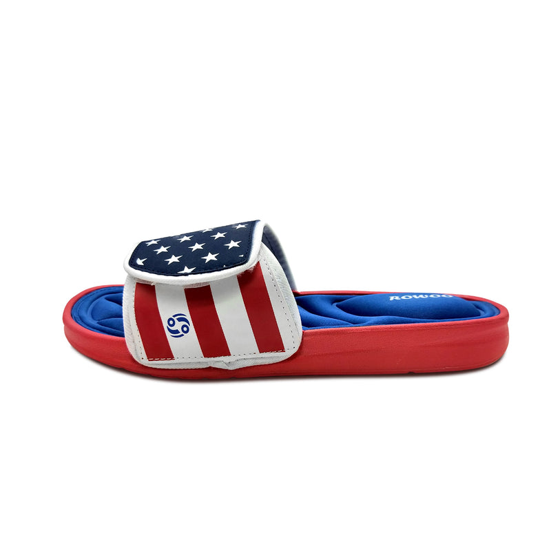 Sandalias para hombre Cozy Foam con bandera de EE. UU.