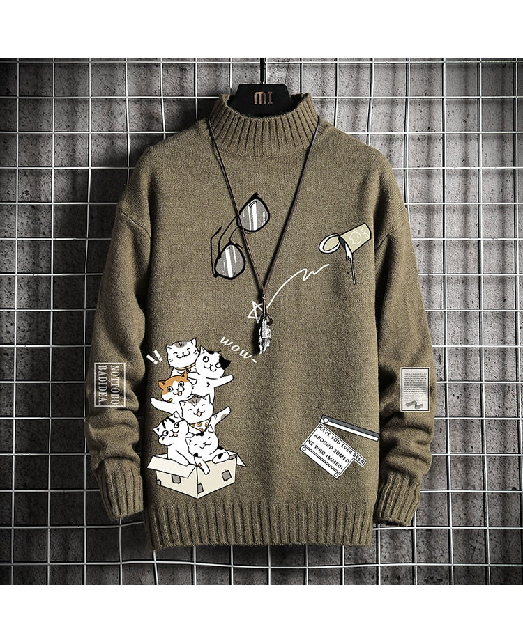 Men's Graphic Fall Knitted Pullover