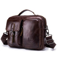 BULLCAPTAIN Men's Genuine Leather Crossbody Briefcase Bag