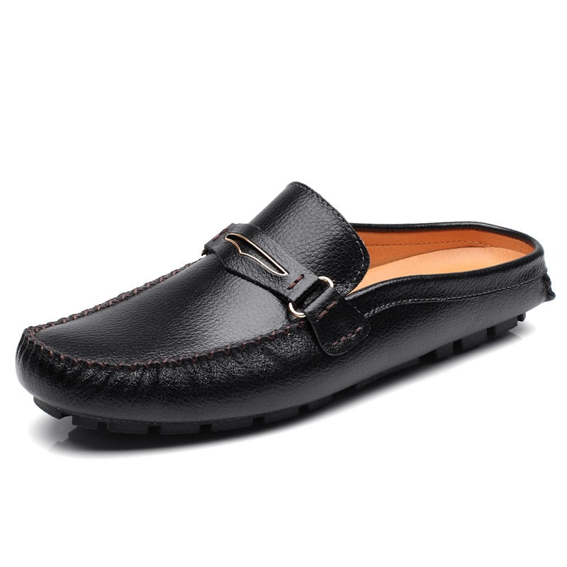 Mocasines sin espalda estilo italiano de piel sintética para hombre