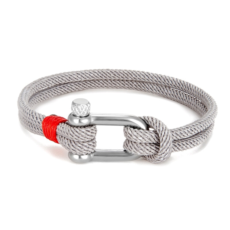 Bracelet noir à boucle en forme de U MK pour hommes 