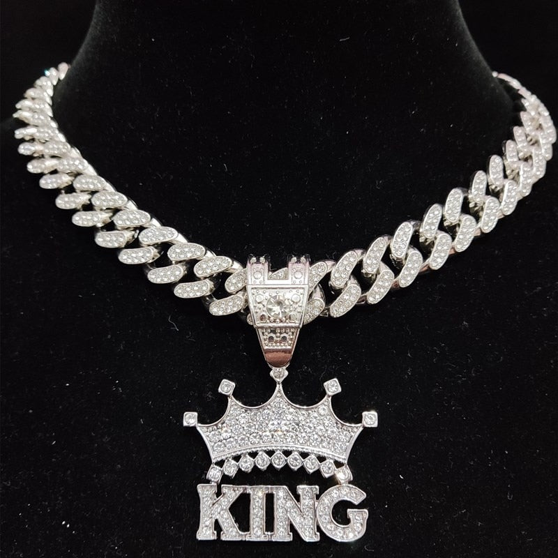 COLLAR COLGANTE CROWN Iced Out para hombre