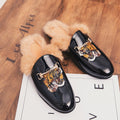 Men's Italian Backless Patent Leather Loafers