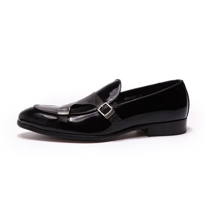 FC Men's Patent Leather Buckle Detail Wedding Loafers