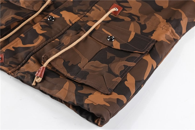 Chaqueta de camuflaje de forro polar de piel sintética para hombre