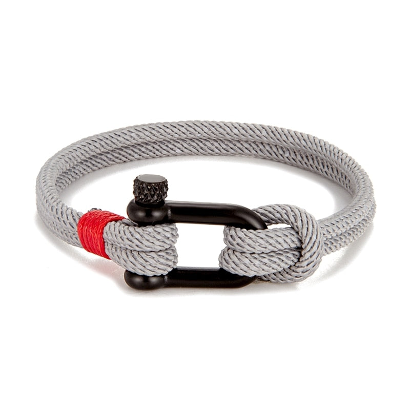 Bracelet noir à boucle en forme de U MK pour hommes 